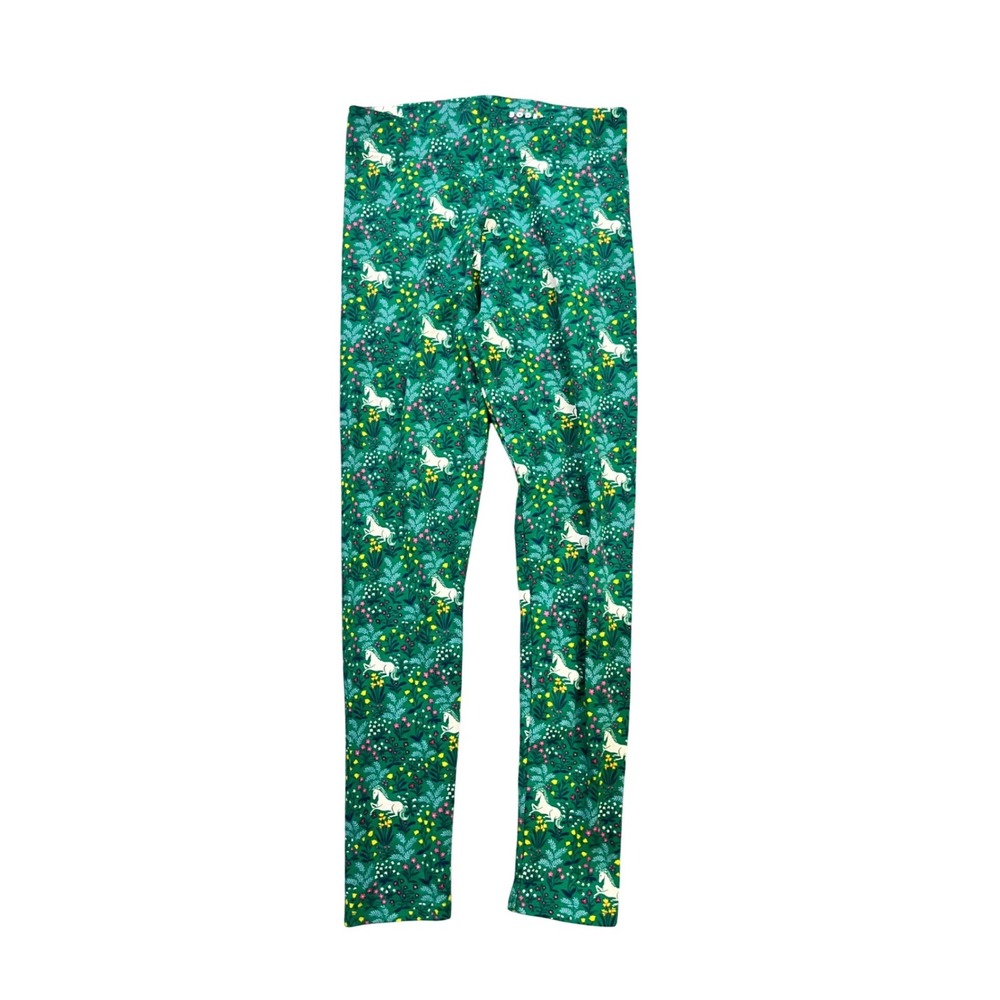 Mini Boden Girls‎ Green Unicorn Floral Print Leggings Size 9-10Y 140cm
